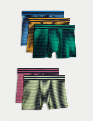 

Boys M&S Collection 5pk Cotton Rich Striped Trunks (5-16 Yrs) - Multi/Brights, Multi/Brights