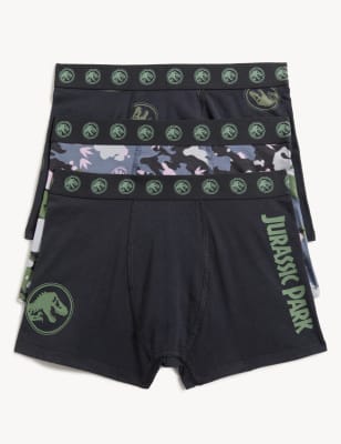 

Marks & Spencer 3pk Cotton Rich Jurassic Park™ Trunks (BOYS, KHAKI MIX, 7-8 Y)