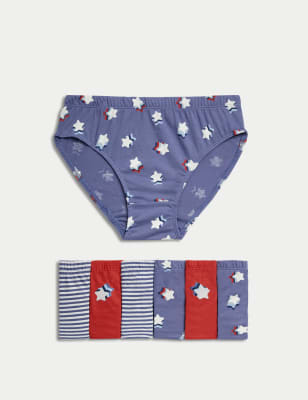 

Boys M&S Collection 7pk Pure Cotton Striped Star Briefs (2-8 Yrs) - Blue Mix, Blue Mix