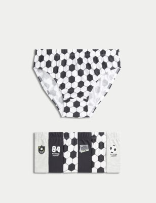 

Boys M&S Collection 7pk Pure Cotton Football Briefs (2-8 Yrs) - Black Mix, Black Mix