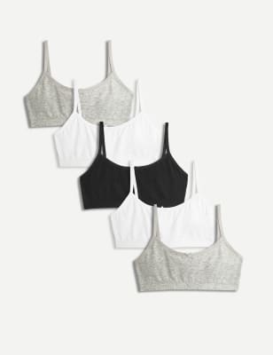 

Girls M&S Collection 5pk Cotton with Stretch Crop Tops (6-16 Yrs) - Grey Mix, Grey Mix
