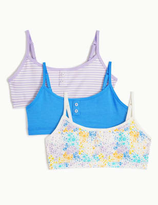 

M&S Collection 3er-Pack bauchfreie Tops mit hohem Baumwollanteil und Muster (6-16 J.) - Multi/Brights, Multi/Brights