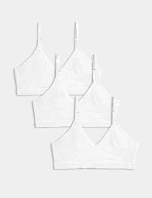 

Girls M&S Collection 3pk Cotton with Stretch Crop Tops (6-16 Yrs) - White, White