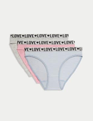 

Girls M&S Collection 3pk Cotton with Stretch Knickers (6-16 Yrs) - Pastel Mix, Pastel Mix