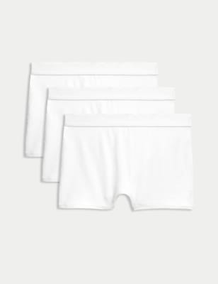 

Girls M&S Collection 3pk Cotton with Stretch Boxer Shorts (6-16 Yrs) - White, White