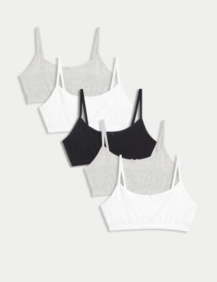 

Girls M&S Collection 5pk Cotton with Stretch StayNew™ Crop Tops (6-16 Yrs) - Grey Mix, Grey Mix