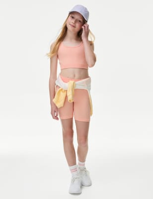 

Girls M&S Collection Seamless 2pc Rib Crop Set (6-16 Yrs) - Coral, Coral