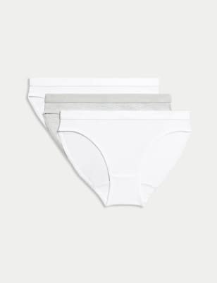 

Girls M&S Collection 3pk Cotton with Stretch Knickers (6-16 Yrs) - White Mix, White Mix