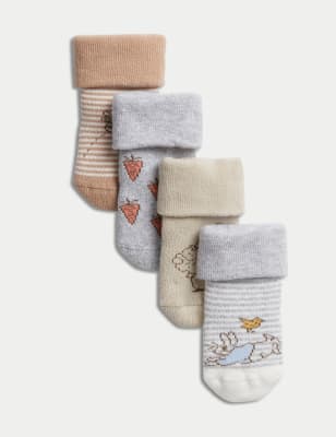 

Unisex,Boys,Girls M&S Collection 4pk Cotton Rich Peter Rabbit™ Baby Socks (7lbs-12 Mths) - White Mix, White Mix