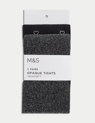 

Girls M&S Collection 2pk Black Sparkly Tights (2-14 Yrs) - Black Mix, Black Mix