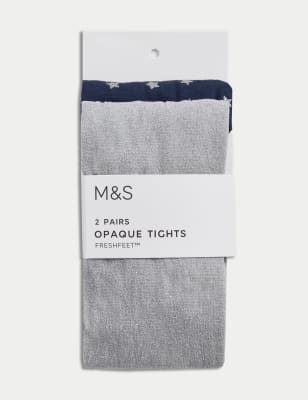 

Girls M&S Collection 2pk Metallic Star Tights (2-14 Yrs) - Navy Mix, Navy Mix