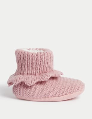 

Girls M&S Collection Frill Booties - Dusty Pink, Dusty Pink