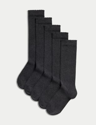 

Girls M&S Collection 5pk of Knee High Socks - Grey, Grey