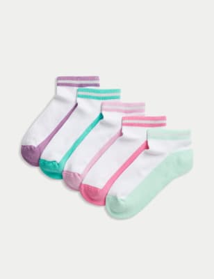 

M&S Collection Pack de 5 pares de calcetines de algodón Trainer Liners™ (6 pequeño-7 grande) - Multi, Multi