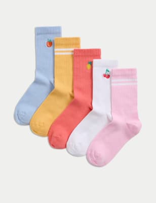 

Girls M&S Collection 5pk Cotton Rich Ballerina Socks (6 Small - 7 Large) - Multi, Multi