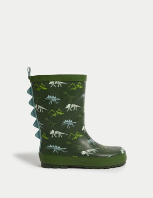 

M&S Collection Botas de agua infantiles con diseño de dinosaurios (4 pequeño-2 grande) - Green Mix, Green Mix