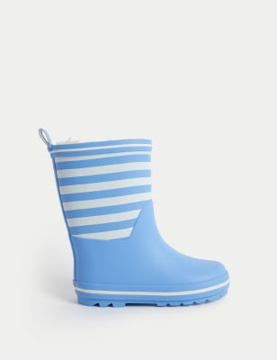 

Unisex,Boys,Girls M&S Collection Kids' Striped Wellies (4 Small - 7 Large) - Blue Mix, Blue Mix