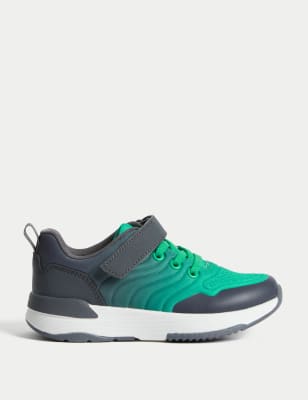 

M&S Collection Zapatillas deportivas infantiles con velcro (4 pequeño-2 grande) - Green Mix, Green Mix