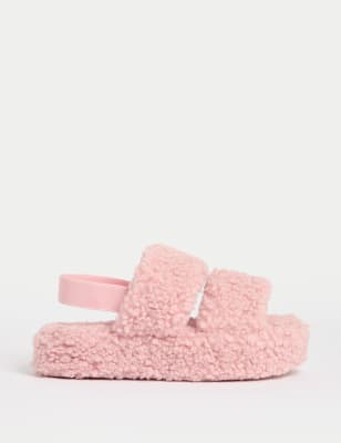 

Girls M&S Collection Borg Slider Slippers (13 Small - 6 Large) - Pink, Pink