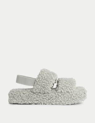 

Girls M&S Collection Borg Slider Slippers (13 Small - 6 Large) - Light Mint, Light Mint