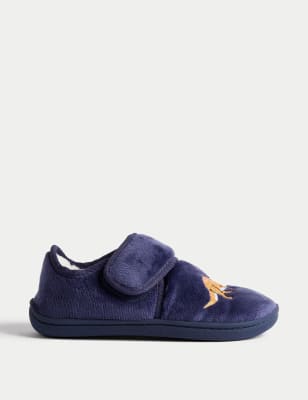 

M&S Collection Kinder-Slipper mit Dinosauriermuster und Klettverschluss (20,5-30,5) - Navy, Navy