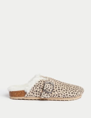 

Girls M&S Collection Kids' Suede Animal Print Slippers (9 Small - 6 Large) - Oatmeal Mix, Oatmeal Mix