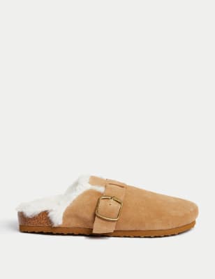 

Girls M&S Collection Kids' Suede Slippers (9 Small - 6 Large), Tan