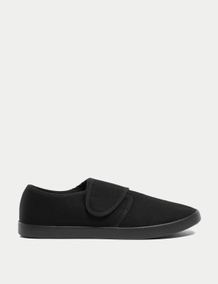 

Unisex,Boys,Girls M&S Collection Kids' Riptape Plimsolls (7 Small - 4 Large) - Black, Black