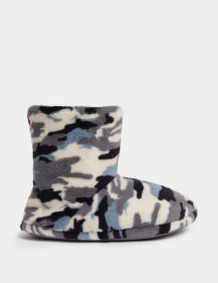 

Boys M&S Collection Kids' Camouflage Slipper Boots (4 Small - 7 Large) - Grey Mix, Grey Mix