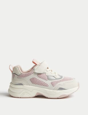 

M&S Collection Zapatillas deportivas infantiles con velcro (4 pequeño-2 grande) - Pink Mix, Pink Mix