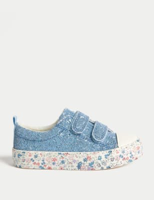 

Girls M&S Collection Kids' Freshfeet™ Glitter Riptape Trainers (4 Small - 2 Large) - Blue Mix, Blue Mix