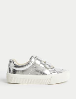 

M&S Collection Kinderturnschuhe mit Klettverschluss und Metallic-Effekt (20,5-34,5) - Silver, Silver
