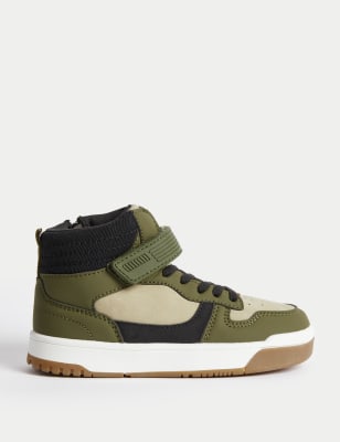 

Boys M&S Collection Kids' Freshfeet™ Riptape High Top Trainers (4 Small - 7 Large) - Khaki Mix, Khaki Mix