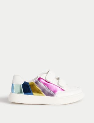 

Girls M&S Collection Kids' Metallic Riptape Trainers (4 Small - 2 Large) - White Mix, White Mix