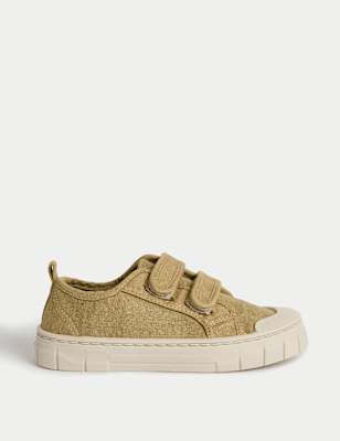 

Girls M&S Collection Kids' Canvas RiptapeTrainers (4 Small - 2 Large), Beige Mix