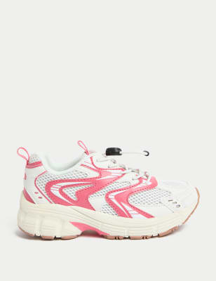 

Unisex,Boys,Girls M&S Collection Kids' Freshfeet™ Toggle Runner Trainers (4 Small - 7 Large), Pink Mix