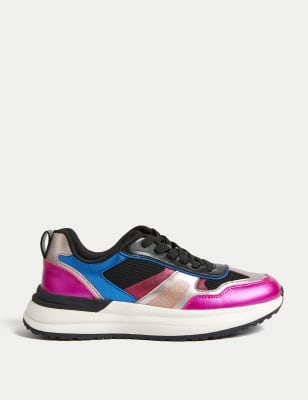 

M&S Collection Turnschuhe mit Metallic-Effekt für Kinder (33,5-39,5) - Black Mix, Black Mix