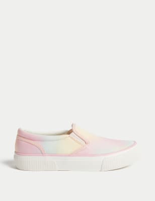 

Girls M&S Collection Kids' Canvas Tie Dye Slip-On Trainers (1 Large - 6 Large) - Pink Mix, Pink Mix