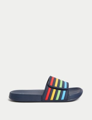 

M&S Collection Gestreifte Schlappen für Kinder (33,5-40,5) - Navy Mix, Navy Mix