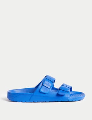 

Unisex,Boys,Girls M&S Collection Kids' Slip-On Buckle Sandals (1 Large - 7 Large) - Blue, Blue