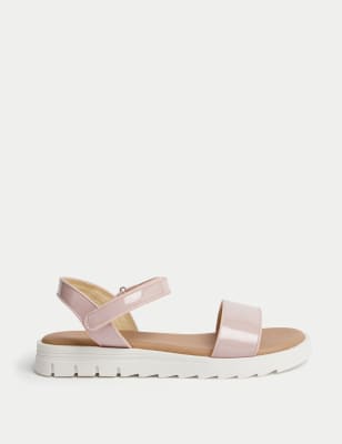 

Girls M&S Collection Kids' Patent Riptape Sandals (3 Large - 6 Large) - Pale Pink, Pale Pink
