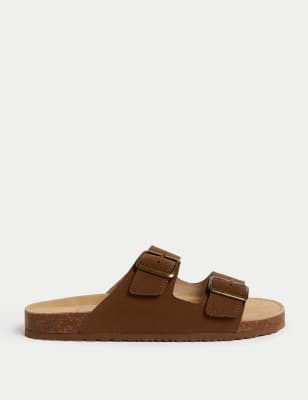 

Unisex,Boys,Girls M&S Collection Kids' Leather Footbed Sandals (1 Large - 7 Large) - Tan, Tan