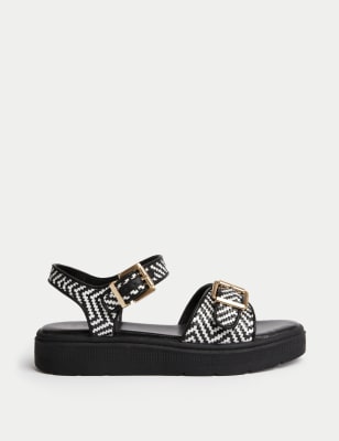 

Girls M&S Collection Kids' Raffia Buckle Chunky Sandals (1 Large - 6 Large) - Black Mix, Black Mix