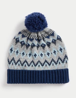 

Unisex,Boys,Girls M&S Collection Kids' Fair Isle Winter Hat (1-13 Yrs) - Navy Mix, Navy Mix