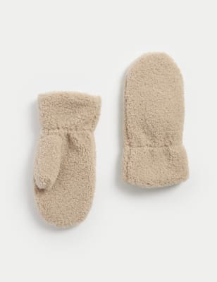 

Girls M&S Collection Kids' Borg Mittens (3-13 Yrs) - Calico, Calico