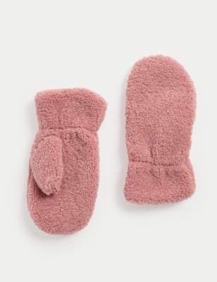 

Girls M&S Collection Kids' Borg Mittens (3-13 Yrs) - Rose, Rose