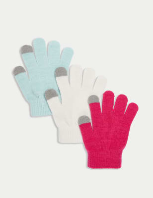 

Girls M&S Collection Kids' 3pk Gloves - Pink Mix, Pink Mix