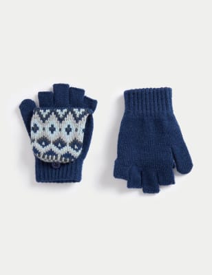 

Unisex,Boys,Girls M&S Collection Kids' Flip Top Fair Isle Gloves (3-13 Yrs) - Navy Mix, Navy Mix