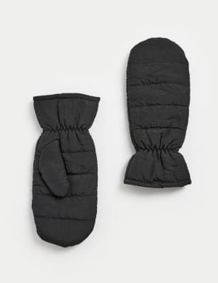 

Unisex,Boys,Girls M&S Collection Kids' Quilted Mittens (3-13 Yrs) - Black, Black