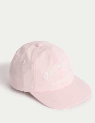 

Girls M&S Collection Kids' Pure Cotton Slogan Baseball Cap (1-13 Yrs) - Pink, Pink